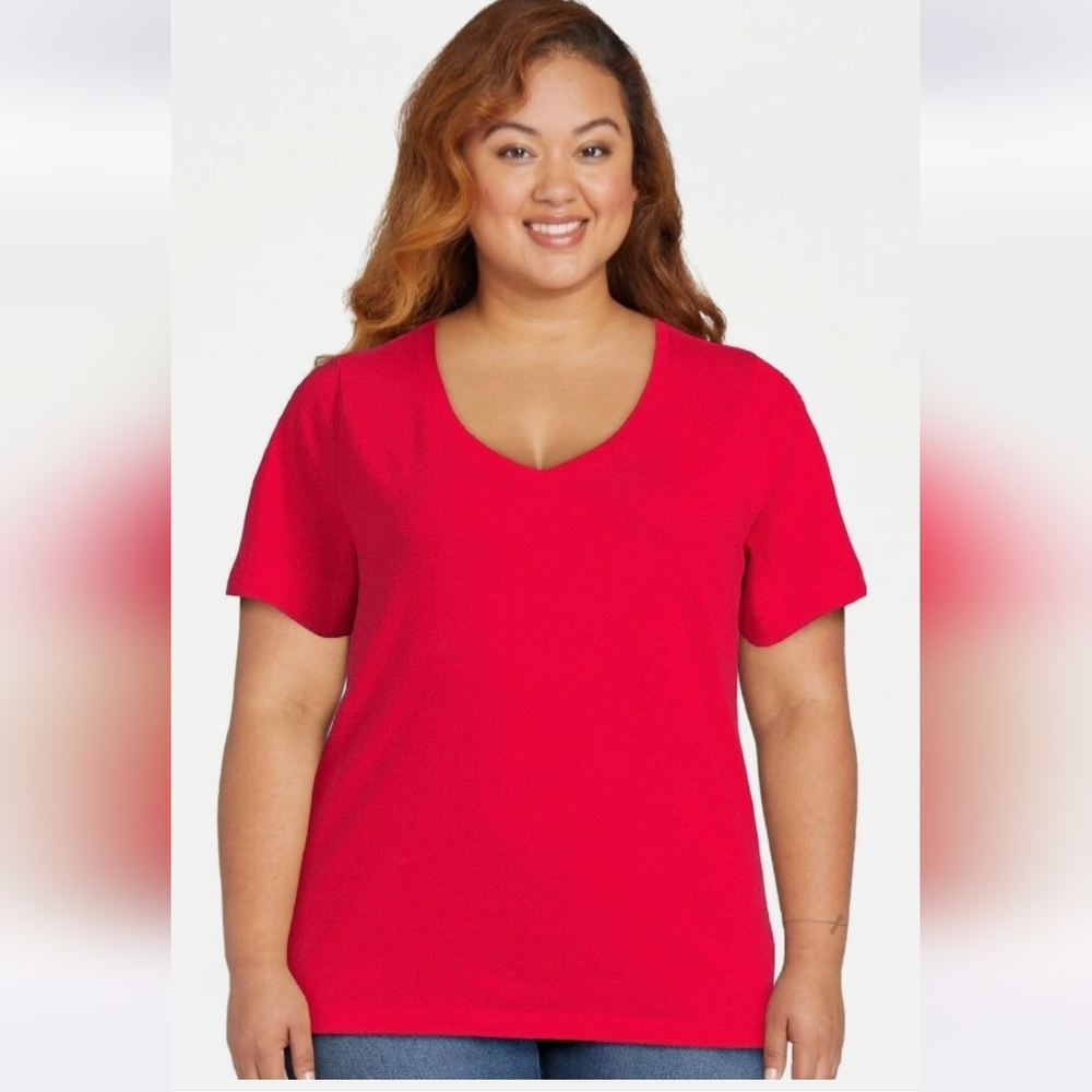 Time and Tru V-Neck Short Sleeve Top, NWT